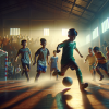 DALL·E 2024-02-02 11.01.05 – A cinematic image of Indonesian children engaging in futsal, showcasing how the sport builds unbeatable confidence, without any text in the image. The