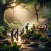 DALL·E 2024-04-18 09.40.51 – A cinematic image depicting the concept of nature as the best teacher for children, inspired by ‘Bored with Classroom Learning_ How Nature Can Be the
