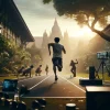 DALL·E 2024-04-22 15.59.51 – A cinematic image of an Indonesian individual engaging in physical exercise, capturing the essence of building confidence through physical activity. T